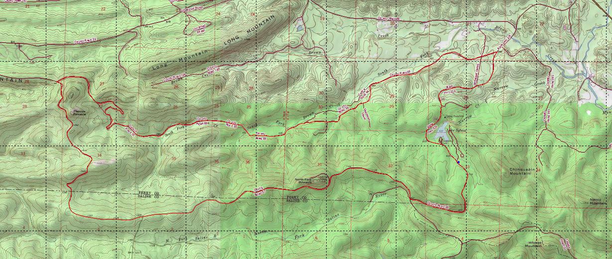 Lake Sylvia Loop 20 mile Topo Lake Sylvia 20 mile Loop