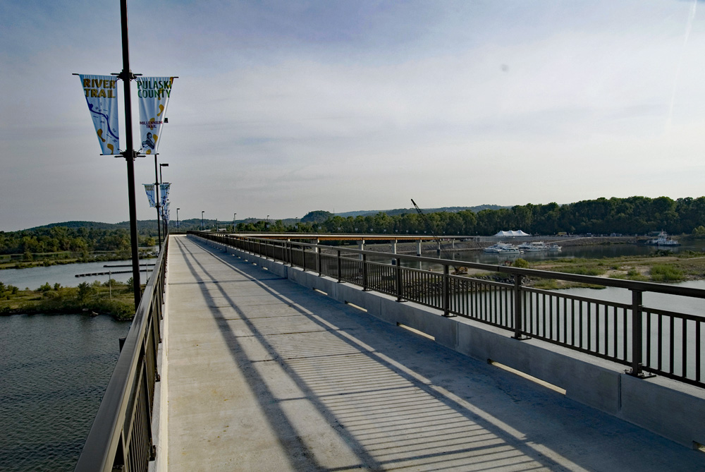 Calm before chaos. The Big Dam Bridge prior to opening. (photo courtesy of Arkansas Department of Parks & Tourism)