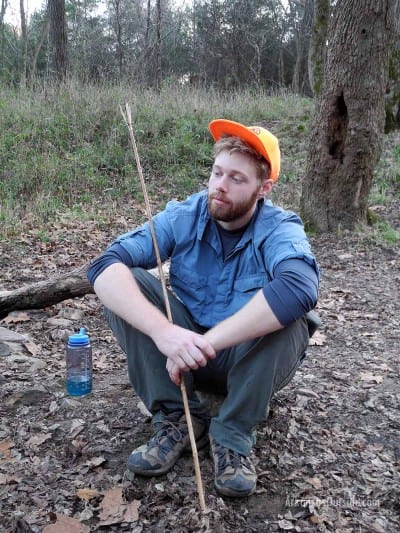 David fashioned a fishing spear a'la Survivorman. You'll see his success in a later photo.