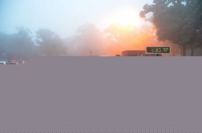 Fog at the top of the mountain greeted the racers.