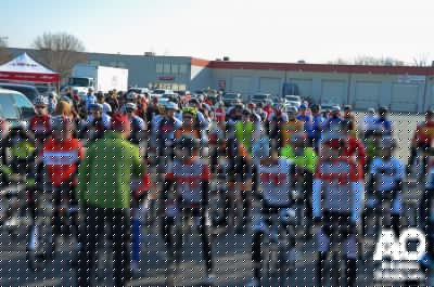 Cat 5 racers, embracing the cold.