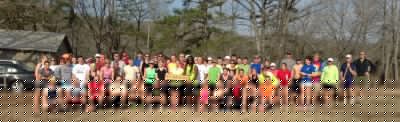 What a vibrant group before the start. Race Director, Sam Cooke is to the far right. Photo courtesy of Lisa Drake