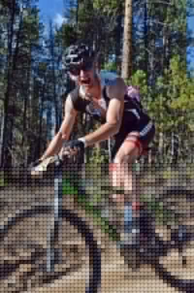 The author competing in the Leadville 100 Mountain Bike Race last year.