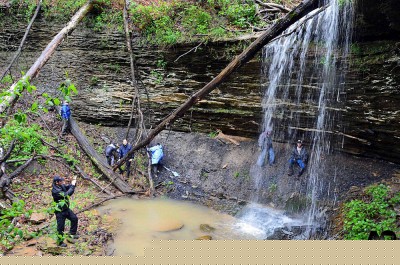 The waterfall at Spongebob Creek.