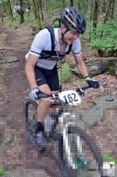 Steve Erickson negotiates a slippery rock.