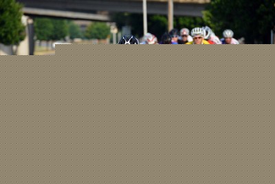 Arkansas Cycling and Fitness racer, Chad Cragle gets into the slipstream of Team CARVE racer, Phillip Prater.