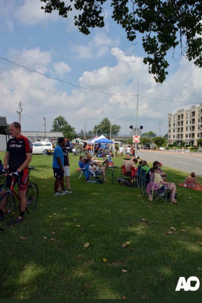 The crowd took to the shade during much of the day.