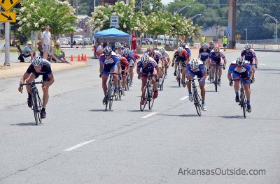 Sprinting for a finish.