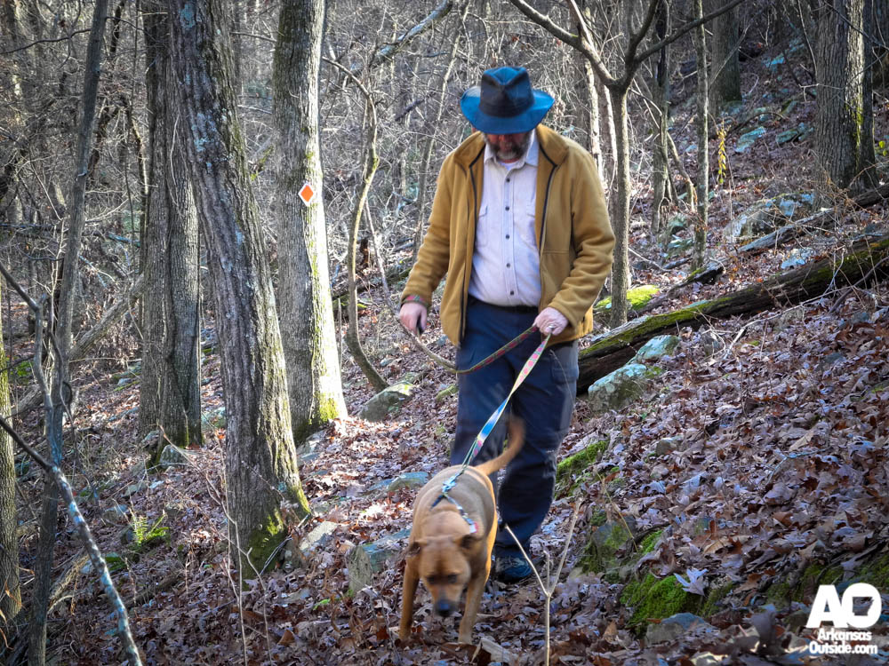 Joe and Hobo above the creek.