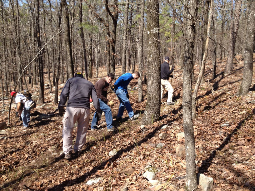 Building up a wet section. A little "heel work" to smooth out the trail. We did have tools but you wouldn't know it from this shot.