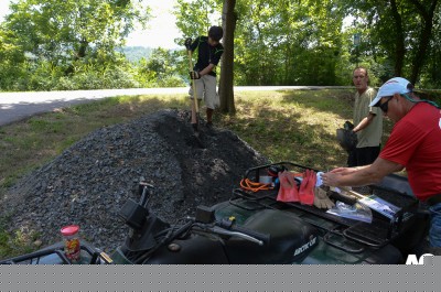 Getting the gravel.