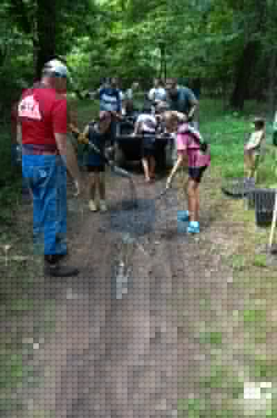 Adding some gravel.