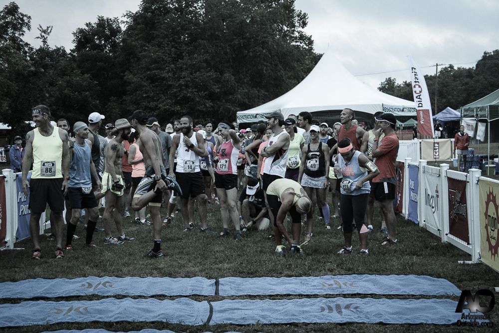 Everyone does their own thing at the starting line.