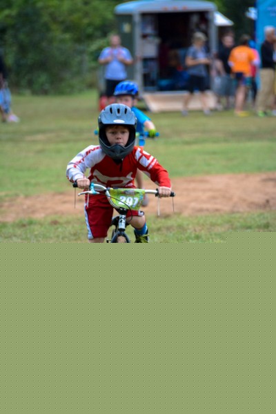 Riding hard for the finish.