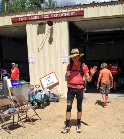 TRYING TO LOOK STRONG COMING OUT OF TWIN LAKES AID STATION