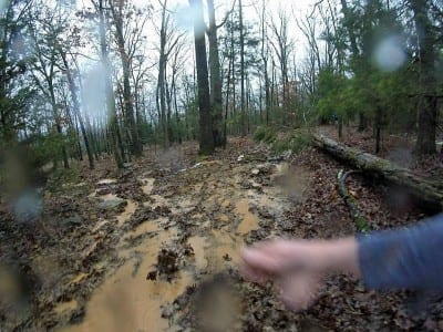 Muddy trail section