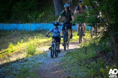 Finishing the dirt trail ride.
