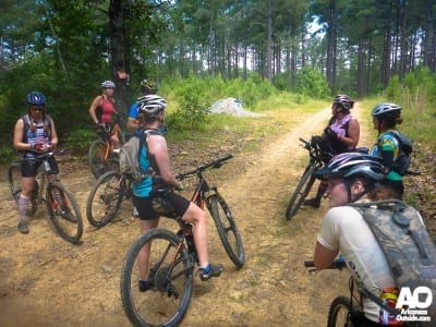 A group at the intersection of riders at Yucca and Center Road, deciding on the next bit of fun.