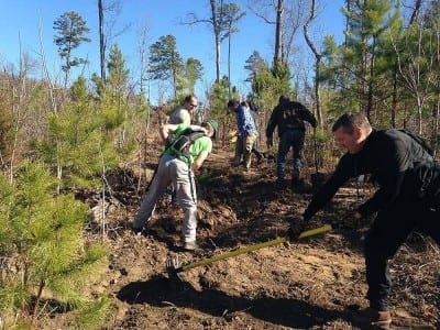 Volunteers assist FOST with sections of the Syllamo Trail System.