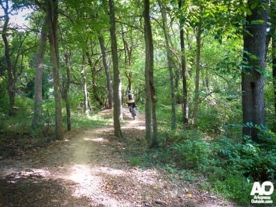 The author heads down the trail.
