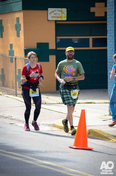 Lacey and John in the final chute.