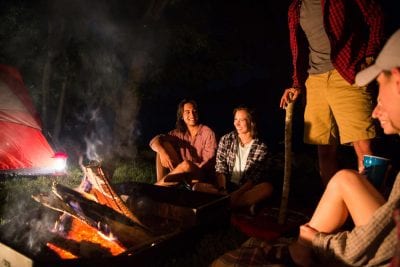 Enjoying a campfire at Bull Shoals-White River State Park