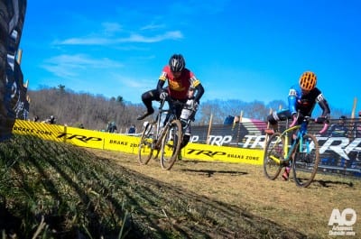 Steve remounts after the TRP Barriers.