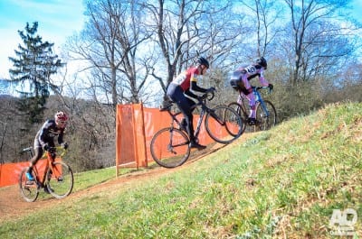 Steve clearing the top of Bonk Breaker Hill.