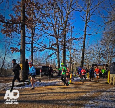 Runners leaving the start at Rocking Chair Resort.