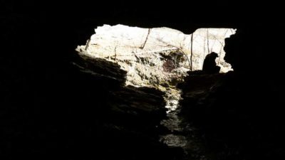 Looking out from inside Eden Cave.