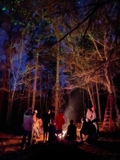 Hanging out at one of the campfires. Photo courtesy of Kelly Newberg