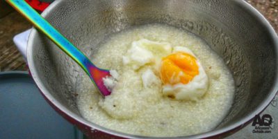 Add the Egg to the Grits.