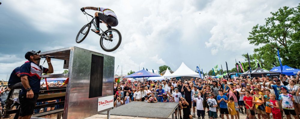 Jack Carthy, attempting the “highest bicycle forward step up.”