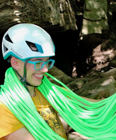 Coiling yellow rope