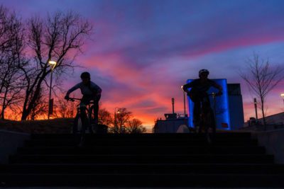 Riding the steps