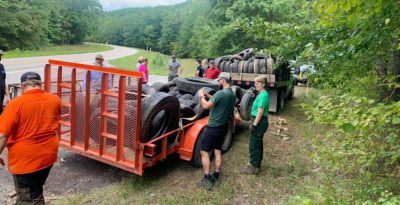 That's a lot of old tires.