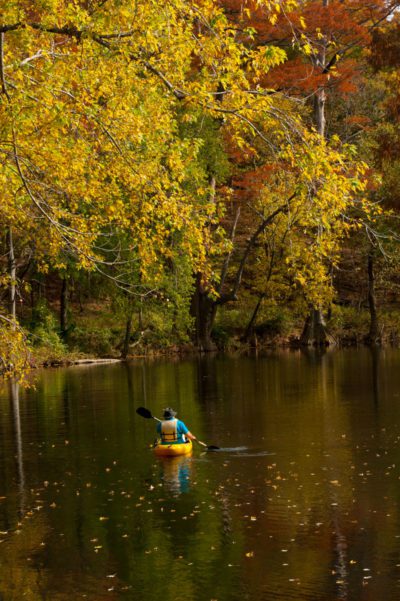 Paddler at Pinnacle Mountain State Park.