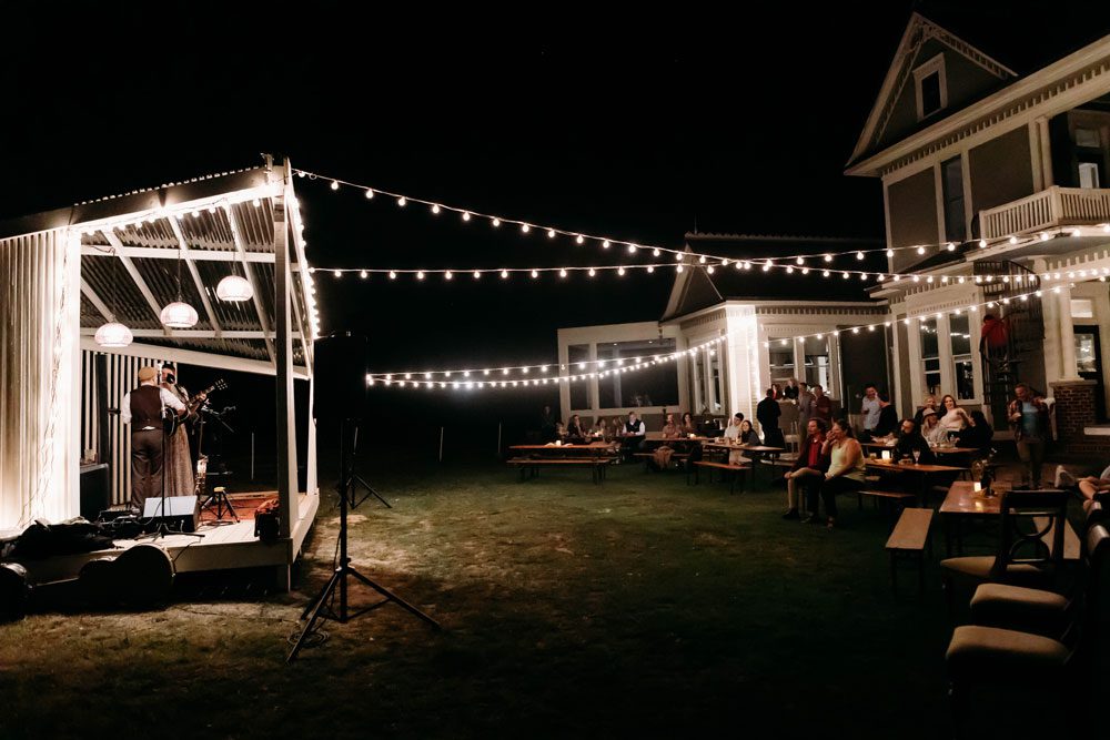 An intimate music setting.