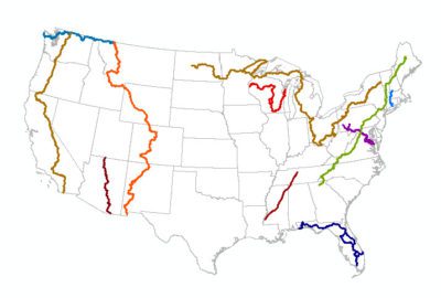 A Map of the 11 National Scenic Trails