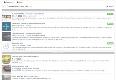 Arkansas Outside Calendar of Events.