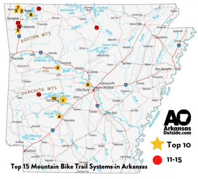 Top 15 Arkansas Mountain Bike Trail Systems Map - Plan accordingly.