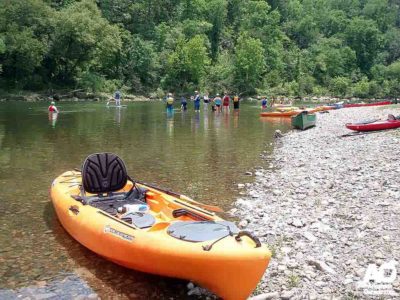 A group float on the Ouachita River above Rockport Ledge.