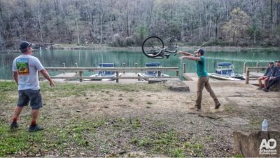 The bike toss featured a traditional Huffy bike.