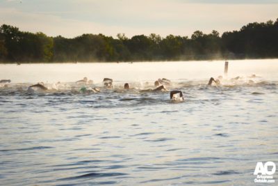 Typical triathlon start.