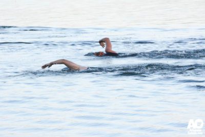 Open water swimming.