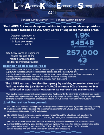 One Pager defining the LAKES Act.