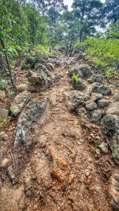 The rocky section heading up to the overlook. The trail looks pretty much like this coming down the other side.