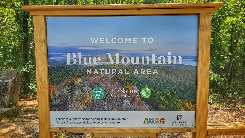 Besides the entrance sign, there is also a large map of the trail system.