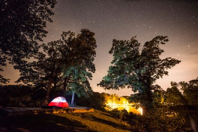 Camping along the Big River Trail (photo courtesy of Arkansas Department of Parks, Heritage and Tourism)