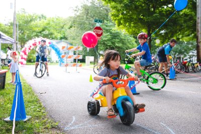 Child on a trike.